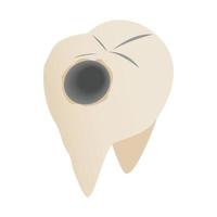 dientes con icono de caries, estilo 3d isométrico vector