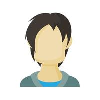 Avatar men teenager icon, cartoon style vector