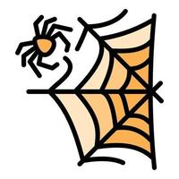icono de web de reparación de araña, estilo de esquema vector