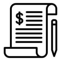 Payroll paper icon, outline style vector