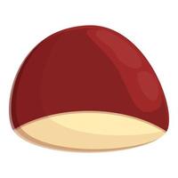 Clean chestnut icon, cartoon style vector