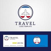 Travel Crimea Creative Circle flag Logo and Business card design vector