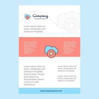 Template layout for Cloud play comany profile annual report presentations leaflet Brochure Vector Background