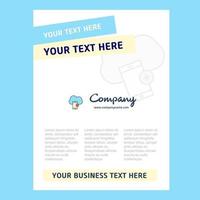 Cloud with smart phone Title Page Design for Company profile annual report presentations leaflet Brochure Vector Background