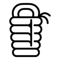 Sleeping bag icon, outline style vector