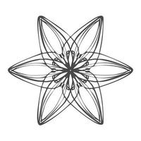 icono de flor de seis pétalos, estilo simple vector