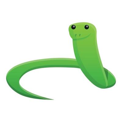 Cute snake icon, cartoon style