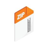 ZIP icon, isometric 3d style vector