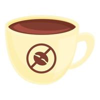icono de taza de café descafeinado, estilo de dibujos animados vector