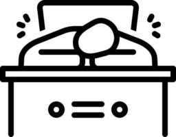 line icon for tired vector