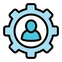 Gear manager icon outline vector. Company social vector