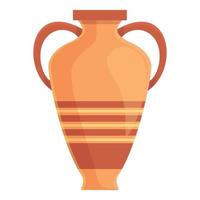 Amphora vintage icon, cartoon style vector