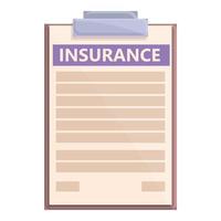 Insurance contract icon cartoon vector. Business document vector