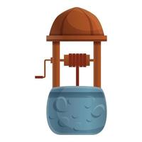 Water well icon, cartoon style vector