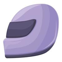 Purple bike helmet icon cartoon vector. Motorcycle equipment vector