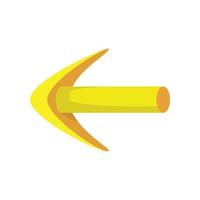 Yellow arrow cartoon icon vector