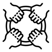 Hand circle connect icon, outline style vector