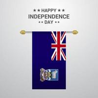 fondo de bandera colgante del día de la independencia de las islas malvinas vector