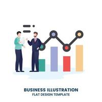 Flat design web page template set for creative business process and business strategy. Trendy vector illustration concept for website and mobile app.