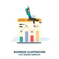 Flat design web page template set for creative business process and business strategy. Trendy vector illustration concept for website and mobile app.