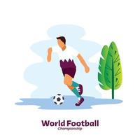 flat player football action design template vector