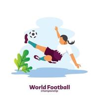 flat player football action design template vector