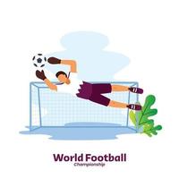 flat goalkeeper football action design template vector