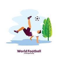 flat player football action design template vector