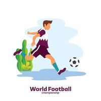 flat player football action design template vector