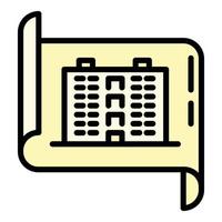 City architect plan icon, outline style vector