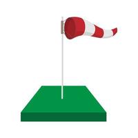 Windsock on golf course cartoon icon vector
