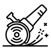 Working angle grinder icon, outline style vector