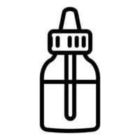 icono de vape de botella pequeña líquida, estilo de esquema vector