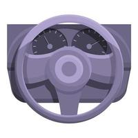 icono de la placa del volante del coche, estilo de dibujos animados vector
