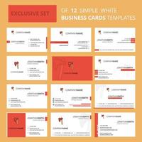 Set of 12 Axe Creative Busienss Card Template Editable Creative logo and Visiting card background vector