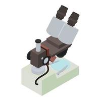 Virus microscope icon, isometric style vector