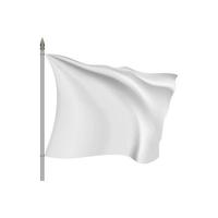 White flag waving on the wind vector