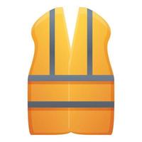 Road repair vest icon, cartoon style vector