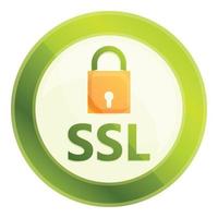 icono de certificado ssl de pago, estilo de dibujos animados vector