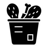 Chicken Bucket Icon Style vector