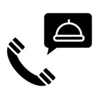 Order Food on Call Icon Style vector