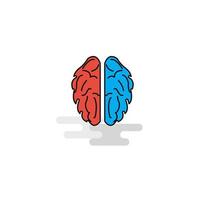 Flat Brain Icon Vector