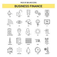 Business Finance Line Icon Set 25 Dashed Outline Style vector