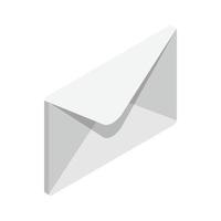 Closed envelope icon, isometric 3d style vector