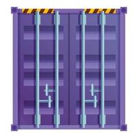 Icono de contenedor de carga de envío, estilo de dibujos animados vector