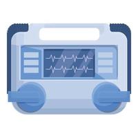 Care defibrillator icon, cartoon style vector