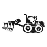 Field tractor machine icon, simple style vector