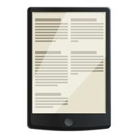 E-book document application icon, cartoon style vector