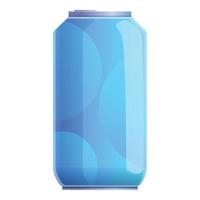 Drink tin can icon, cartoon style vector
