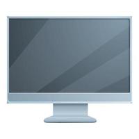 Lcd monitor icon, cartoon style vector